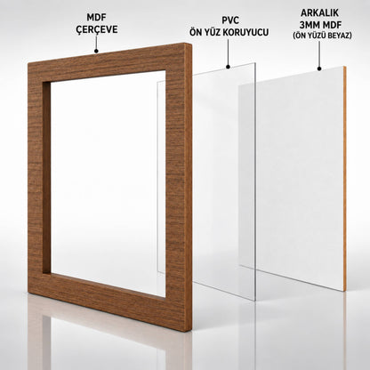 Doğal Ahşap Görünümlü MDF Çerçeve – Dekoratif Fotoğraf ve Poster Çerçevesi