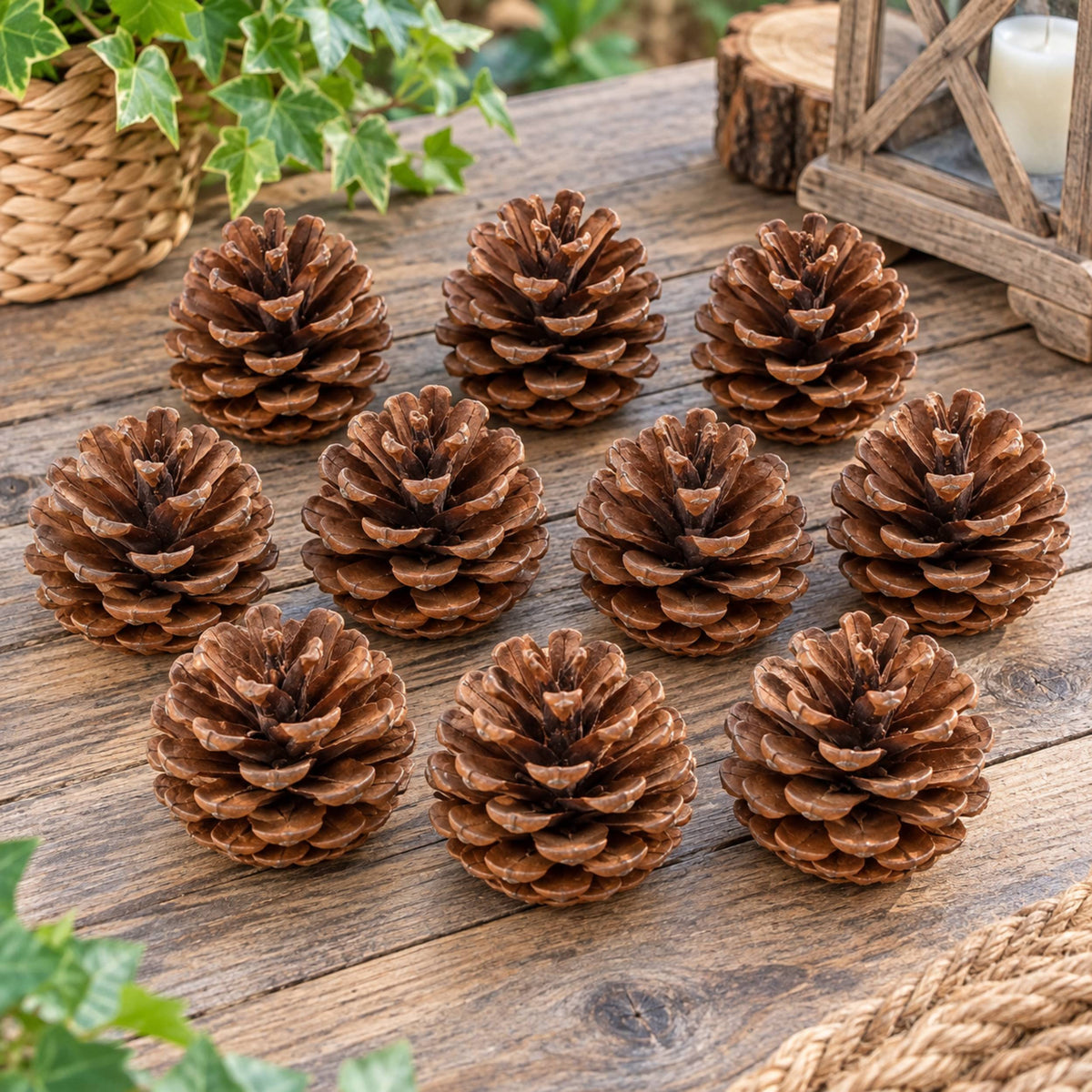 Doğal Çam Kozalağı Dekoru – 10’lu Set