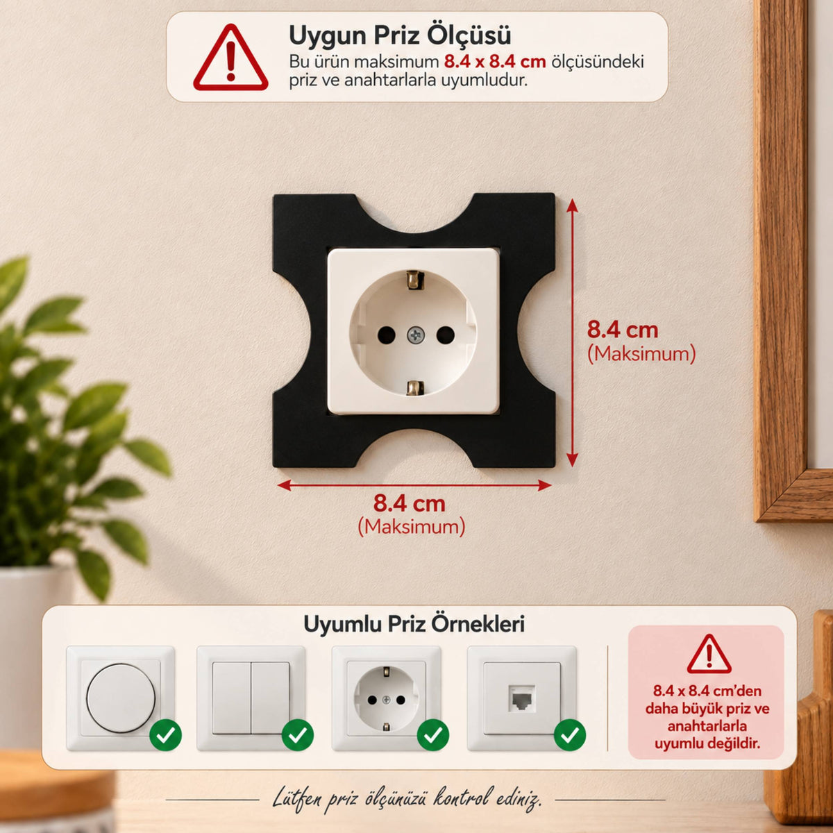 Modern Dekoratif Siyah Priz Süsü