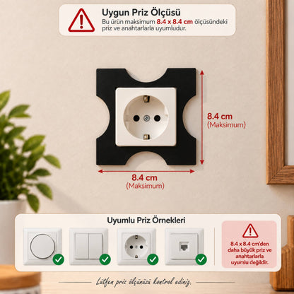Modern Dekoratif Siyah Priz Süsü
