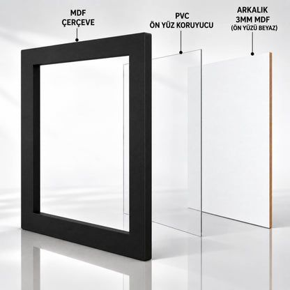 Siyah MDF Çerçeve – Modern Dekoratif Fotoğraf ve Poster Çerçevesi