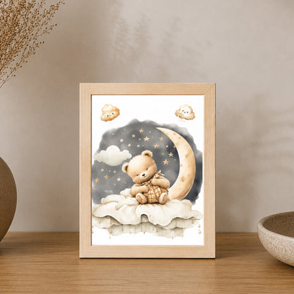 Ayıcık ve Ay Temalı Çocuk Odası Poster Çerçevesi