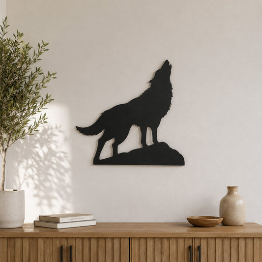 3 mm Siyah MDF Modern Kurt Silüeti Duvar Süsü