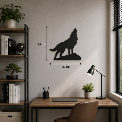 3 mm Siyah MDF Modern Kurt Silüeti Duvar Süsü
