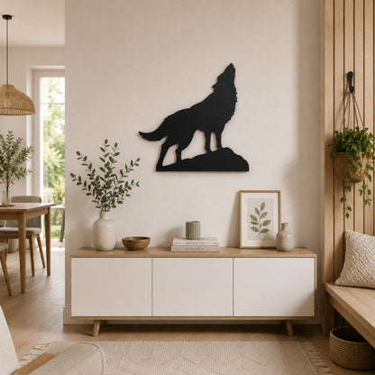 3 mm Siyah MDF Modern Kurt Silüeti Duvar Süsü