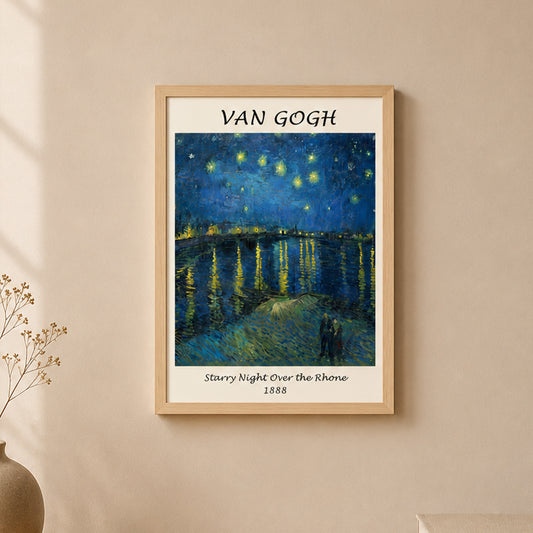 Van Gogh Starry Night Over the Rhone Çerçeveli Poster