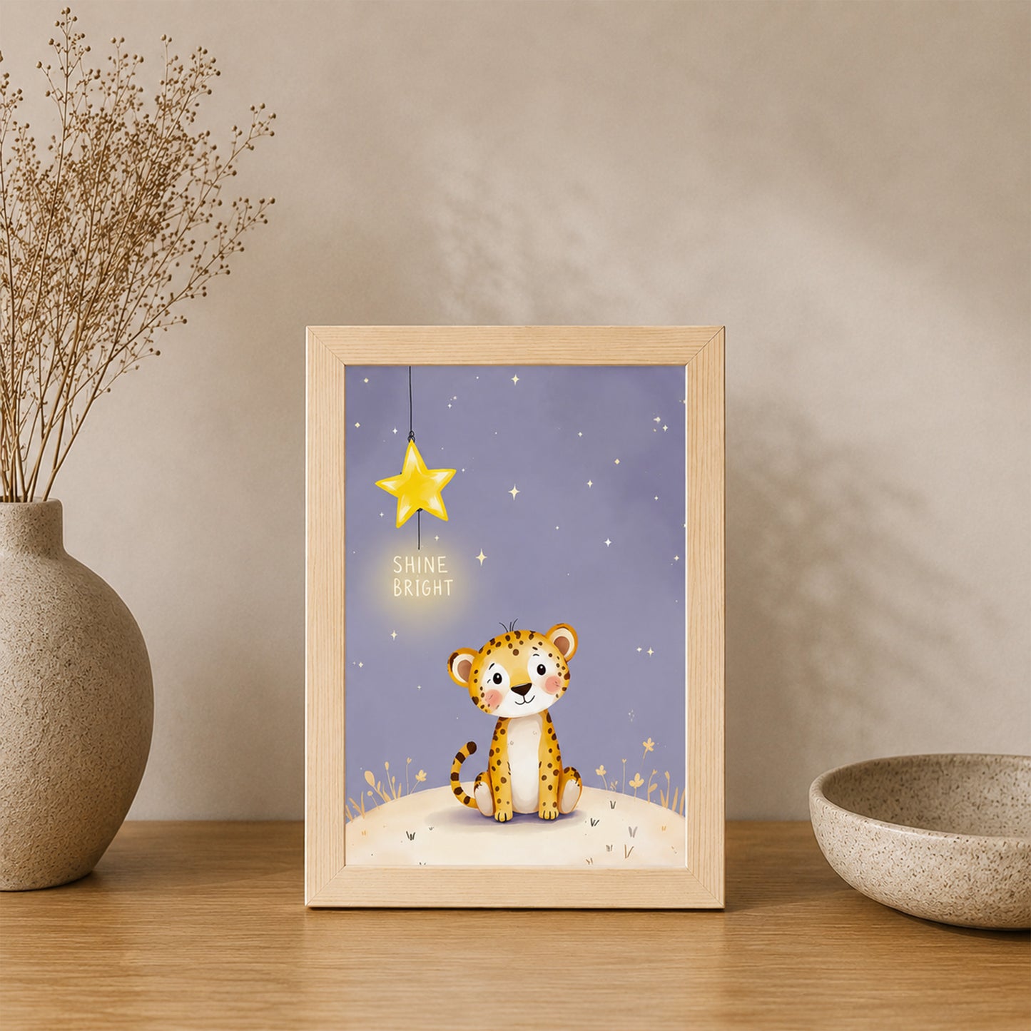 Shine Bright Leopar Çocuk Odası Posteri