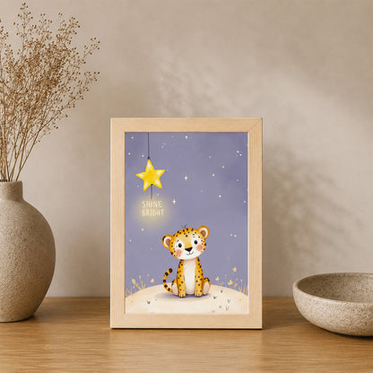 Shine Bright Leopar Çocuk Odası Posteri