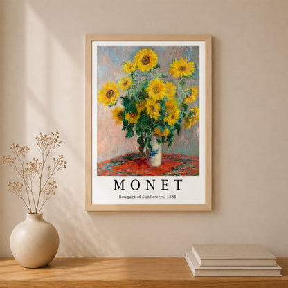 Monet Ayçiçeği Çerçeveli Sanat Posteri | Bouquet of Sunflowers Tablo