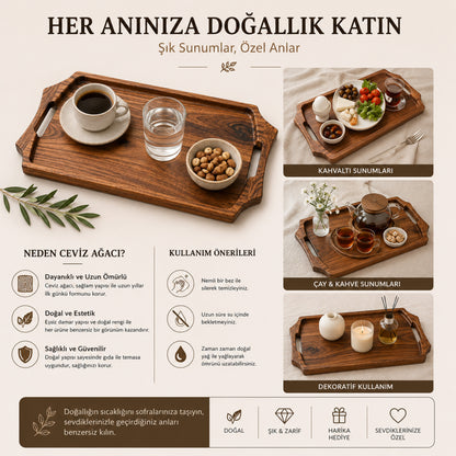 Ceviz Ahşap Servis Tepsisi