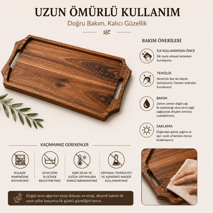 Ceviz Ahşap Servis Tepsisi