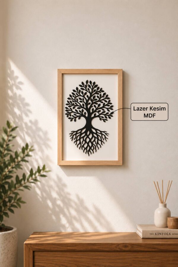 Hayat Ağacı Dekoratif Duvar Tablosu – Lazer Kesim