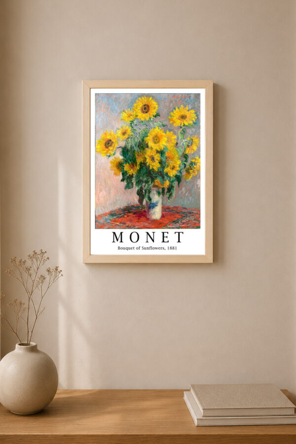 Monet Ayçiçeği Çerçeveli Sanat Posteri | Bouquet of Sunflowers Tablo
