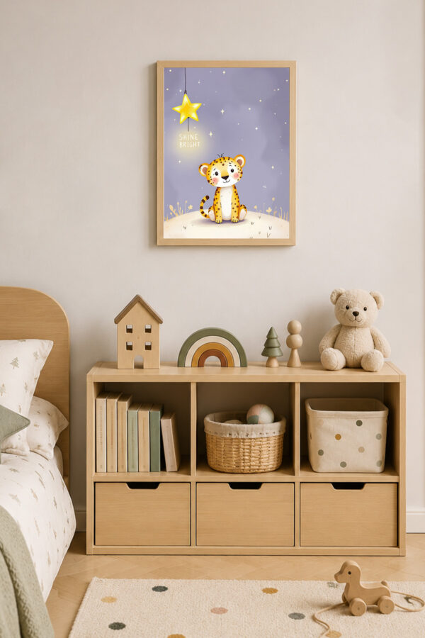 Shine Bright Leopar Çocuk Odası Posteri