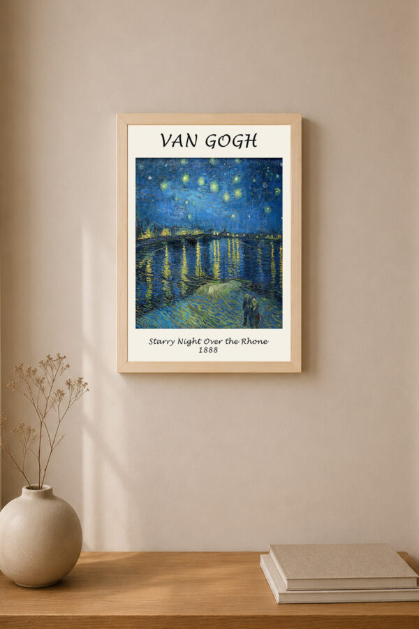 Van Gogh Starry Night Over the Rhone Çerçeveli Poster